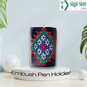 Clay Embush Pen Holder